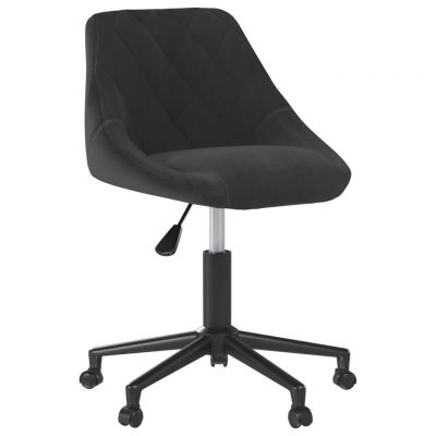 Gossi scaun de masa pivotant, negru, catifea