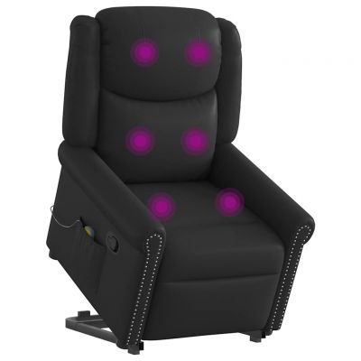 Gossi scaun de masaj in picioare piele artificiala neagra lucioasa