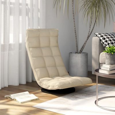 Gossi scaun de podea pivotant, crem, material textil