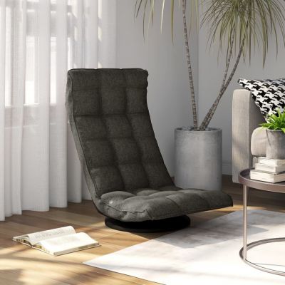 Gossi scaun de podea pivotant, gri inchis, material textil