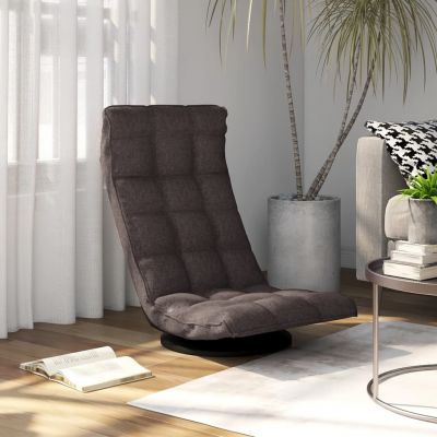 Gossi scaun de podea pivotant, gri taupe, material textil