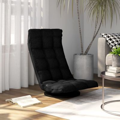 Gossi scaun de podea pivotant, negru, material textil