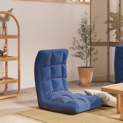 Gossi scaun de podea pliabil, albastru, material textil