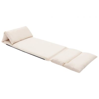 Gossi scaun de podea pliabil, crem, microfibra