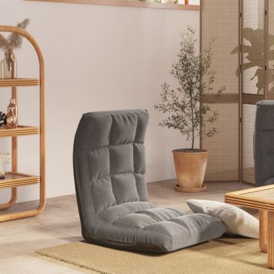 Gossi scaun de podea pliabil, gri deschis, material textil