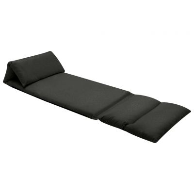 Gossi scaun de podea pliabil, negru, microfibra