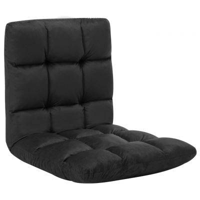 Gossi scaun de podea pliabil, negru, microfibra