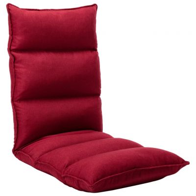Gossi scaun de podea pliabil, rosu vin, material textil