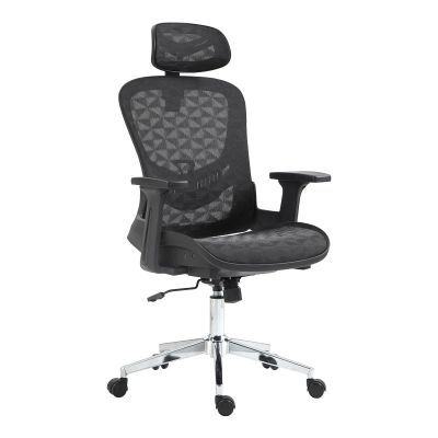 Scaun de birou manager Mergi plasa, neagra, 62x63x120 cm