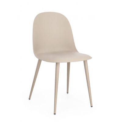 Scaun Ella, Bizzotto, 45x51.5x80.5 cm, polipropilena/otel, bej