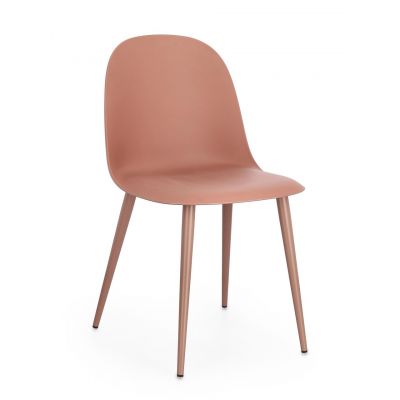 Scaun Ella, Bizzotto, 45x51.5x80.5 cm, polipropilena/otel, caramiziu