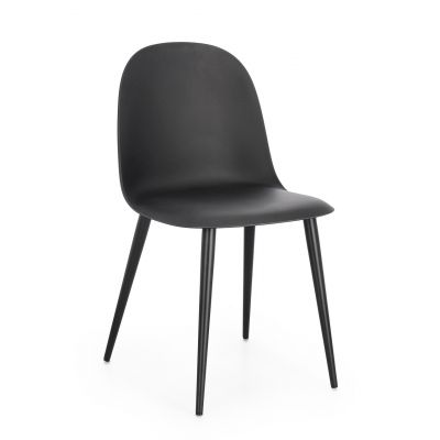 Scaun Ella, Bizzotto, 45x51.5x80.5 cm, polipropilena/otel, negru