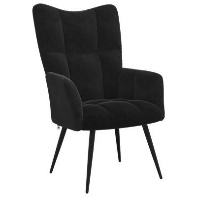 Gossi scaun de relaxare, negru, catifea