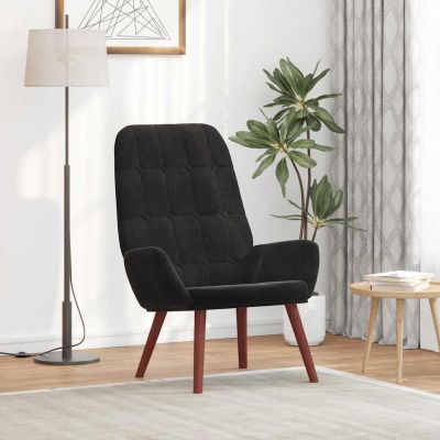 Gossi scaun de relaxare, negru, catifea