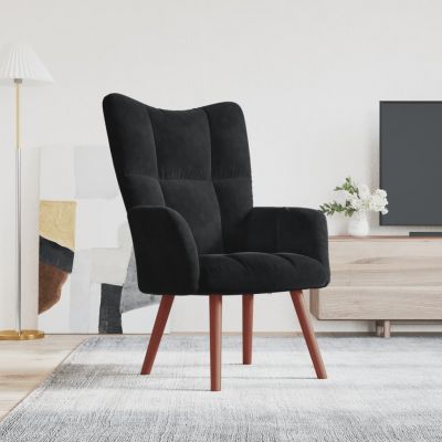 Gossi scaun de relaxare, negru, catifea