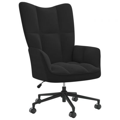 Gossi scaun de relaxare, negru, catifea