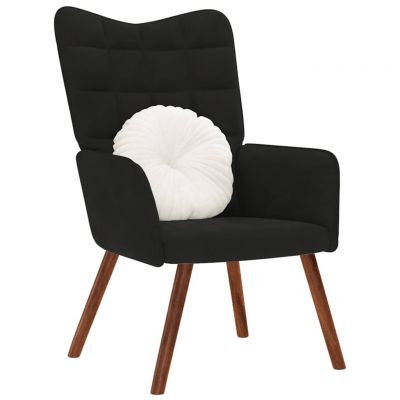 Gossi scaun de relaxare, negru, catifea