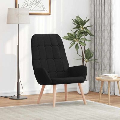 Gossi scaun de relaxare, negru, material textil