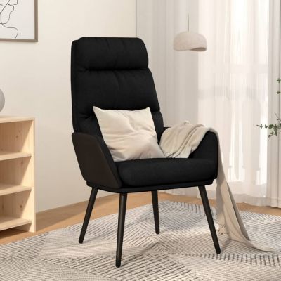 Gossi scaun de relaxare, negru, material textil
