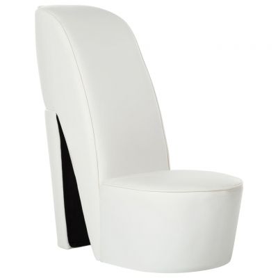 Gossi scaun, design toc inalt, alb, piele ecologica