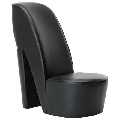 Gossi scaun, design toc inalt, negru, piele ecologica