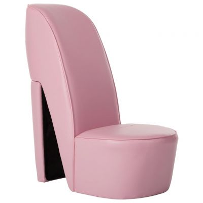Gossi scaun, design toc inalt, roz, piele ecologica