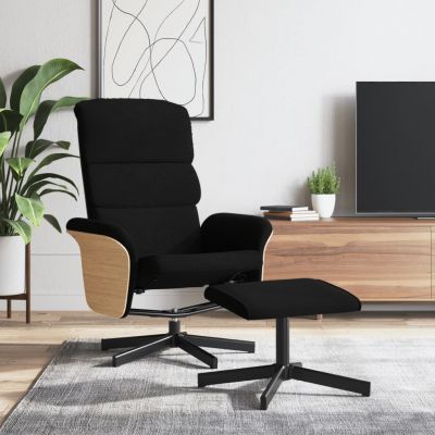 Gossi scaun extensibil cu taburet, negru, material textil