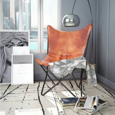 Gossi scaun fluture, maro, piele naturala