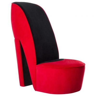 Gossi scaun in forma de pantof cu toc, rosu, catifea