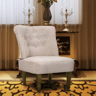 Gossi scaun in stil frantuzesc, crem, material textil