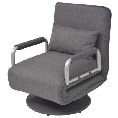 Gossi scaun pivotant si canapea extensibila, gri inchis, textil