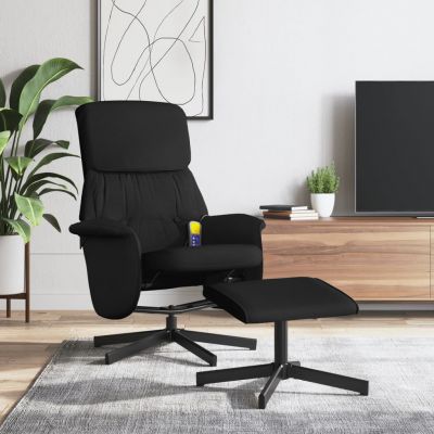 Gossi scaun rabatabil cu taburet, negru, material textil