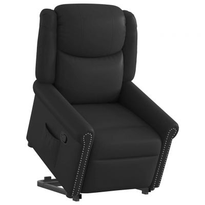 Gossi scaun rabatabil vertical din piele artificiala neagra lucioasa