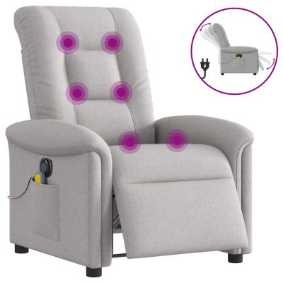 Gossi scaun reclinabil electric pentru masaj cloud grey fabric