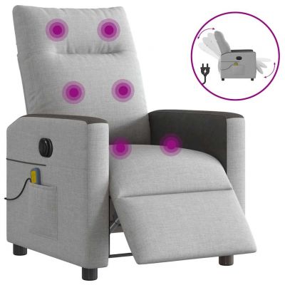 Gossi scaun reclinabil electric pentru masaj cloud grey fabric