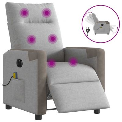Gossi scaun reclinabil electric pentru masaj cloud grey fabric