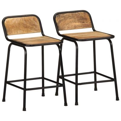Gossi scaune de bar 2 buc 46x35,5x70 cm lemn masiv mango brut