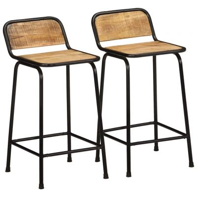 Gossi scaune de bar 2 buc 46x35,5x80 cm lemn masiv mango brut