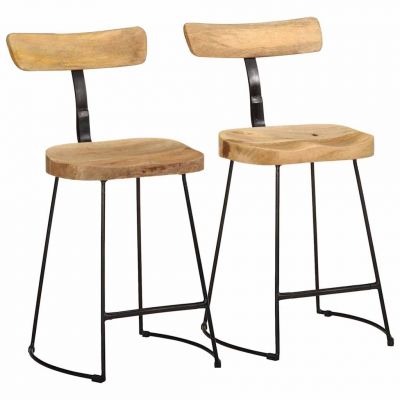 Gossi scaune de bar 2 buc 49x43x79 cm lemn masiv de mango