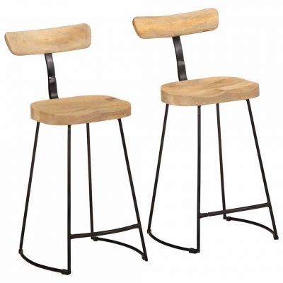 Gossi scaune de bar 2 buc 49x43x88 cm lemn masiv de mango