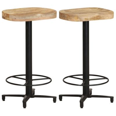 Gossi scaune de bar, 2 buc., 66 cm, lemn masiv de mango