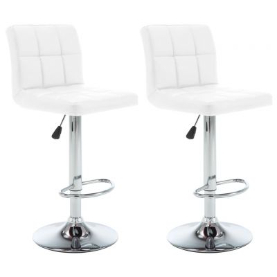 Gossi scaune de bar, 2 buc., alb, piele ecologica