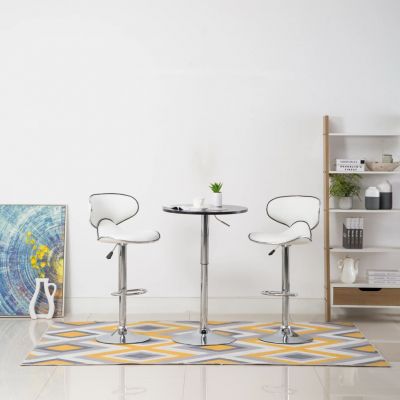 Gossi scaune de bar, 2 buc., alb, piele ecologica