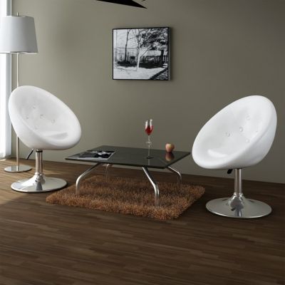 Gossi scaune de bar, 2 buc., alb, piele ecologica