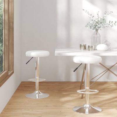 Gossi scaune de bar, 2 buc., alb, piele ecologica