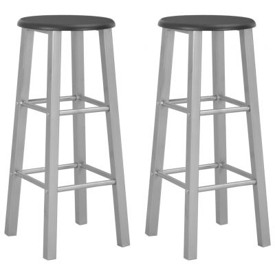 Gossi scaune de bar, 2 buc., argintiu, mdf