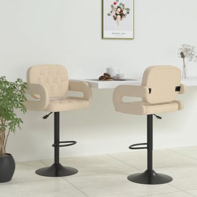 Gossi scaune de bar, 2 buc., crem, material textil
