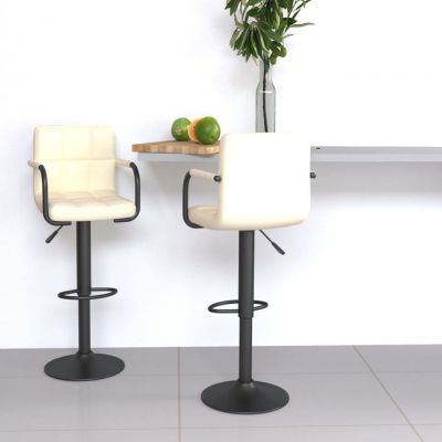 Gossi scaune de bar, 2 buc., crem, material textil