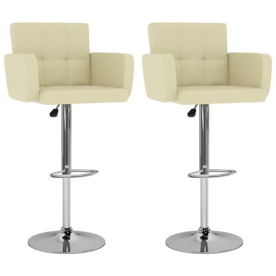 Gossi scaune de bar, 2 buc., crem, piele ecologica