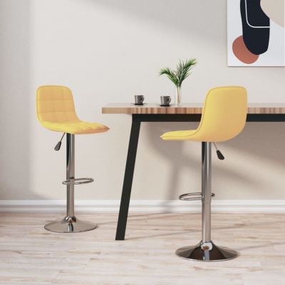 Gossi scaune de bar, 2 buc., galben, material textil